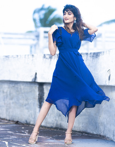 Navy Blue Embellished Dress