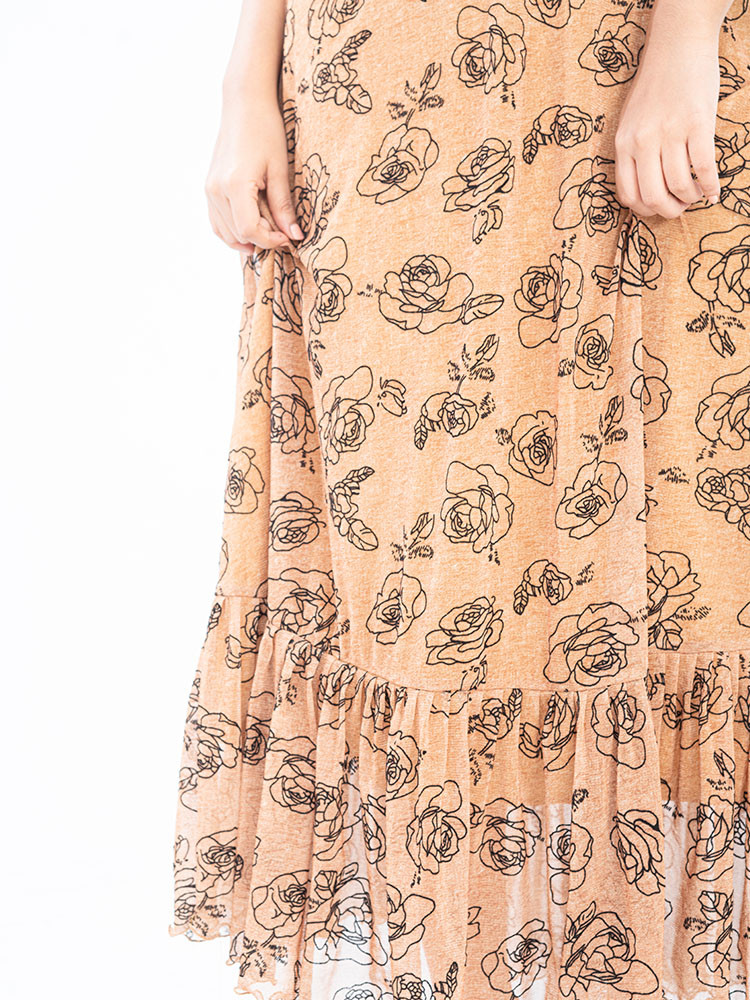 Mustard Printed Maxi Dress