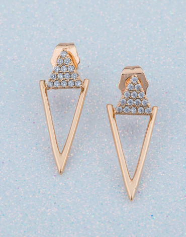 V shaped stylish drop studs