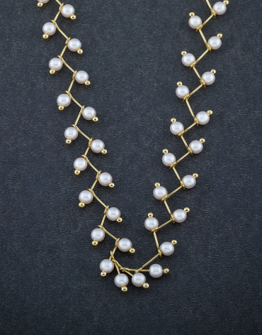 Pearl work elegant necklace