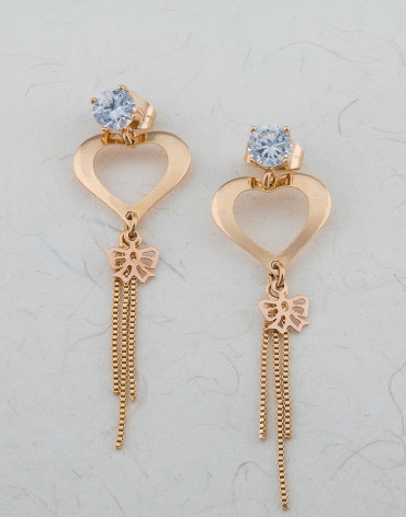 Heart shaped drop earrings