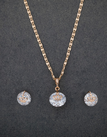 White Rhinestone Necklace set