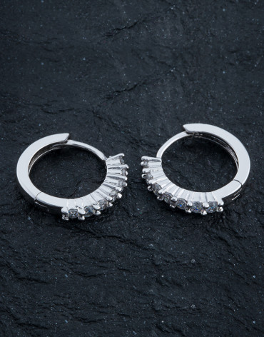 Elegant silver hoops