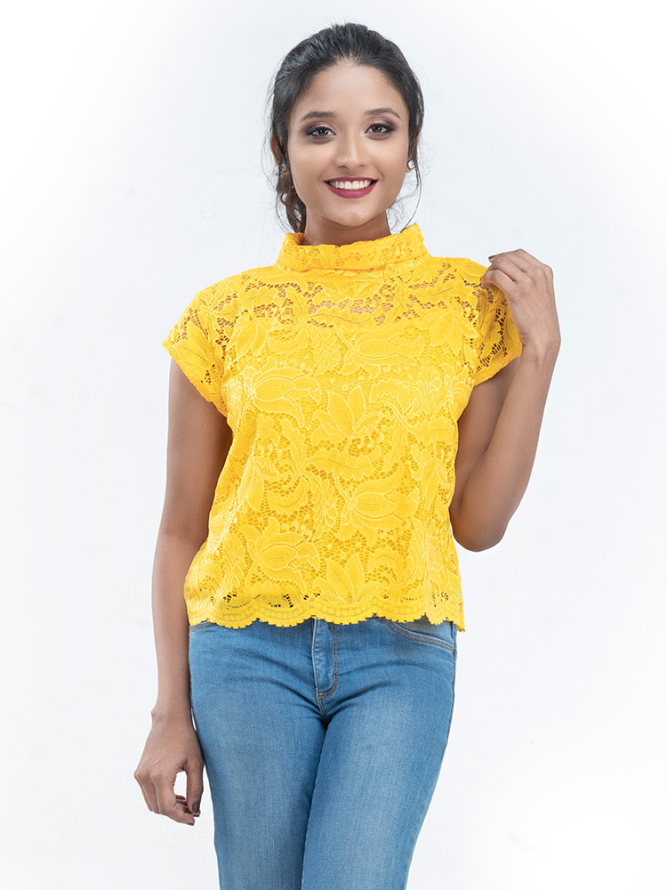 Yellow Lace Top
