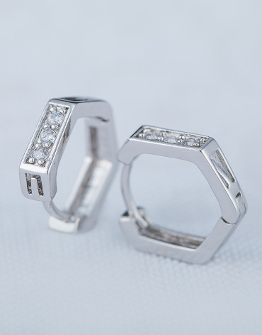 Stylish silver hoops